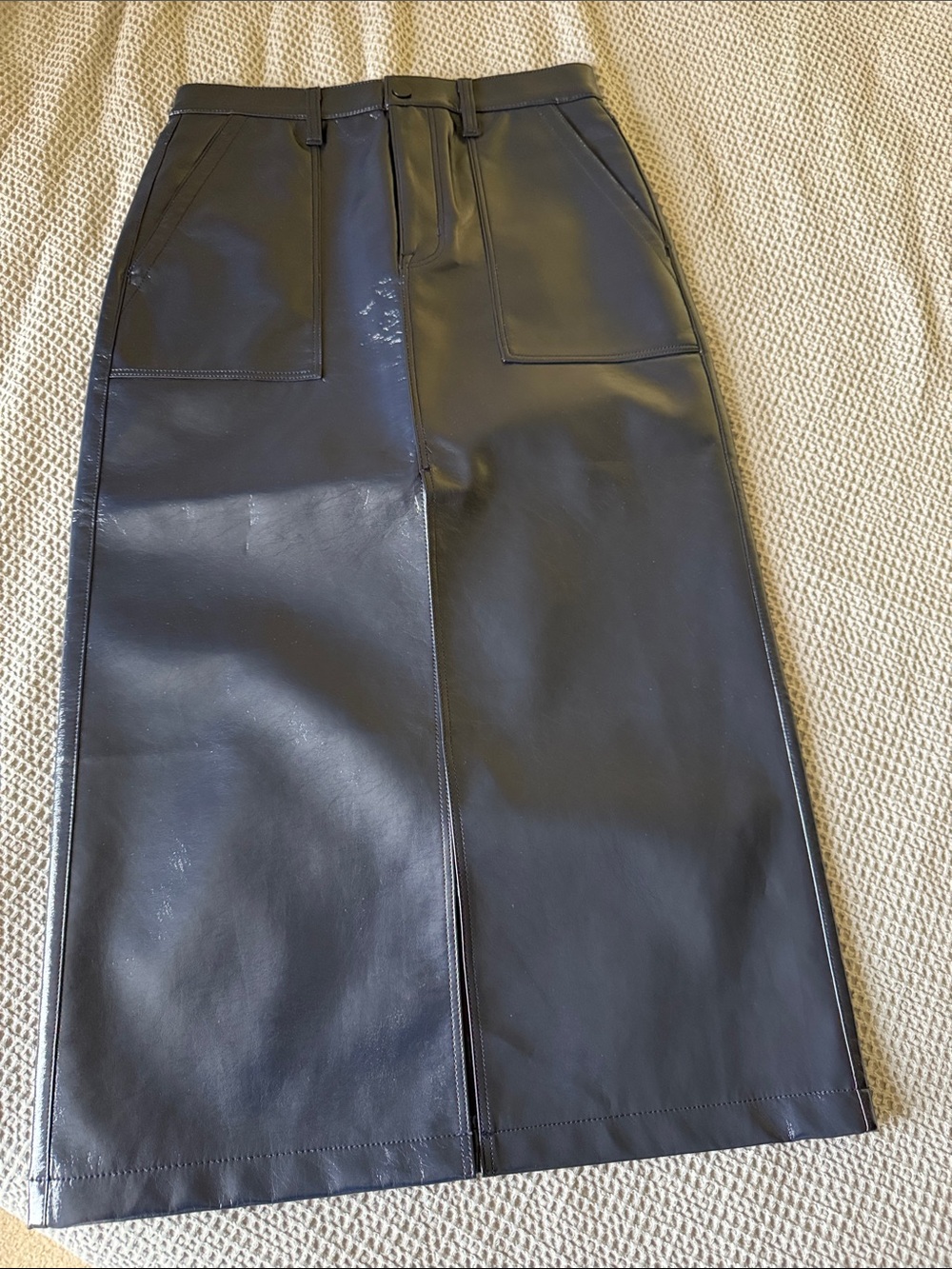Pistola Faux Leather Mid Skirt